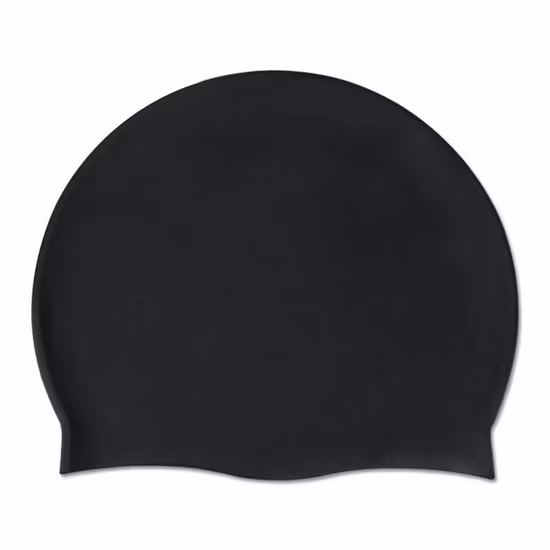 Factory Customized Printing Logo Black Silicone Swim Cap for Children Adult 